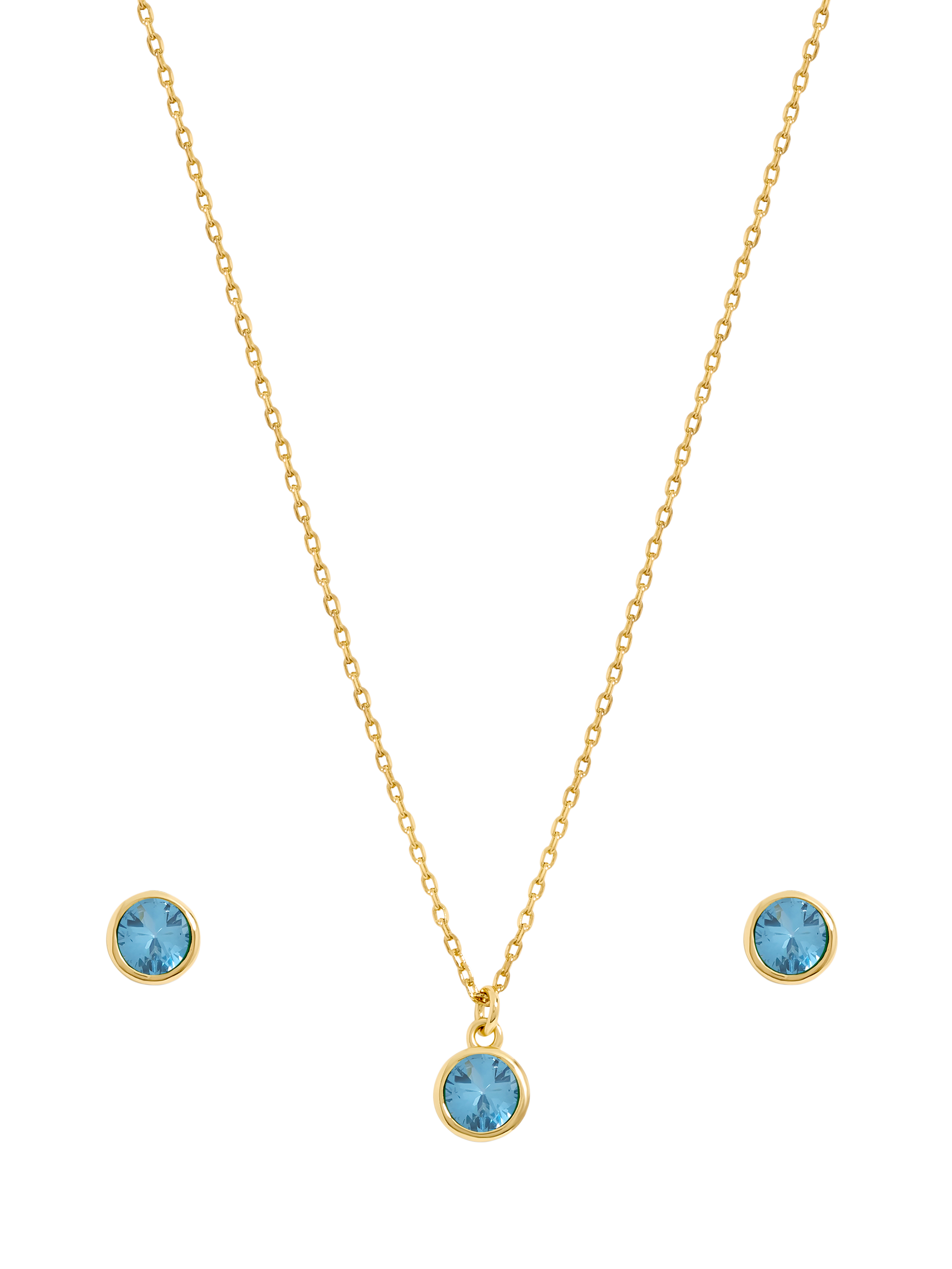 Product image 1 of 2, which shows Jon Richard Birthstone Earring and Necklace Set, March
