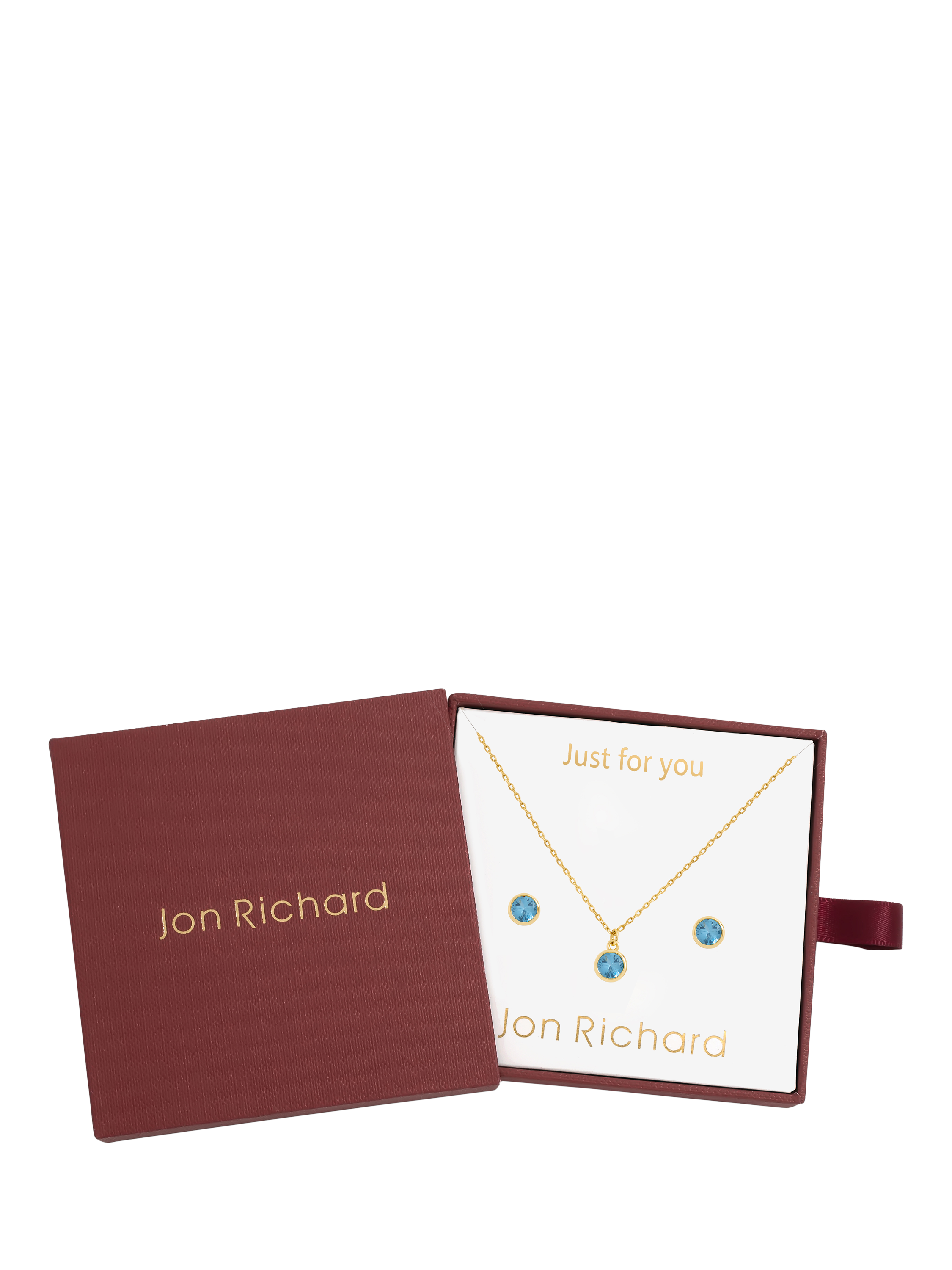 Product image 2 of 2, which shows Jon Richard Birthstone Earring and Necklace Set, March