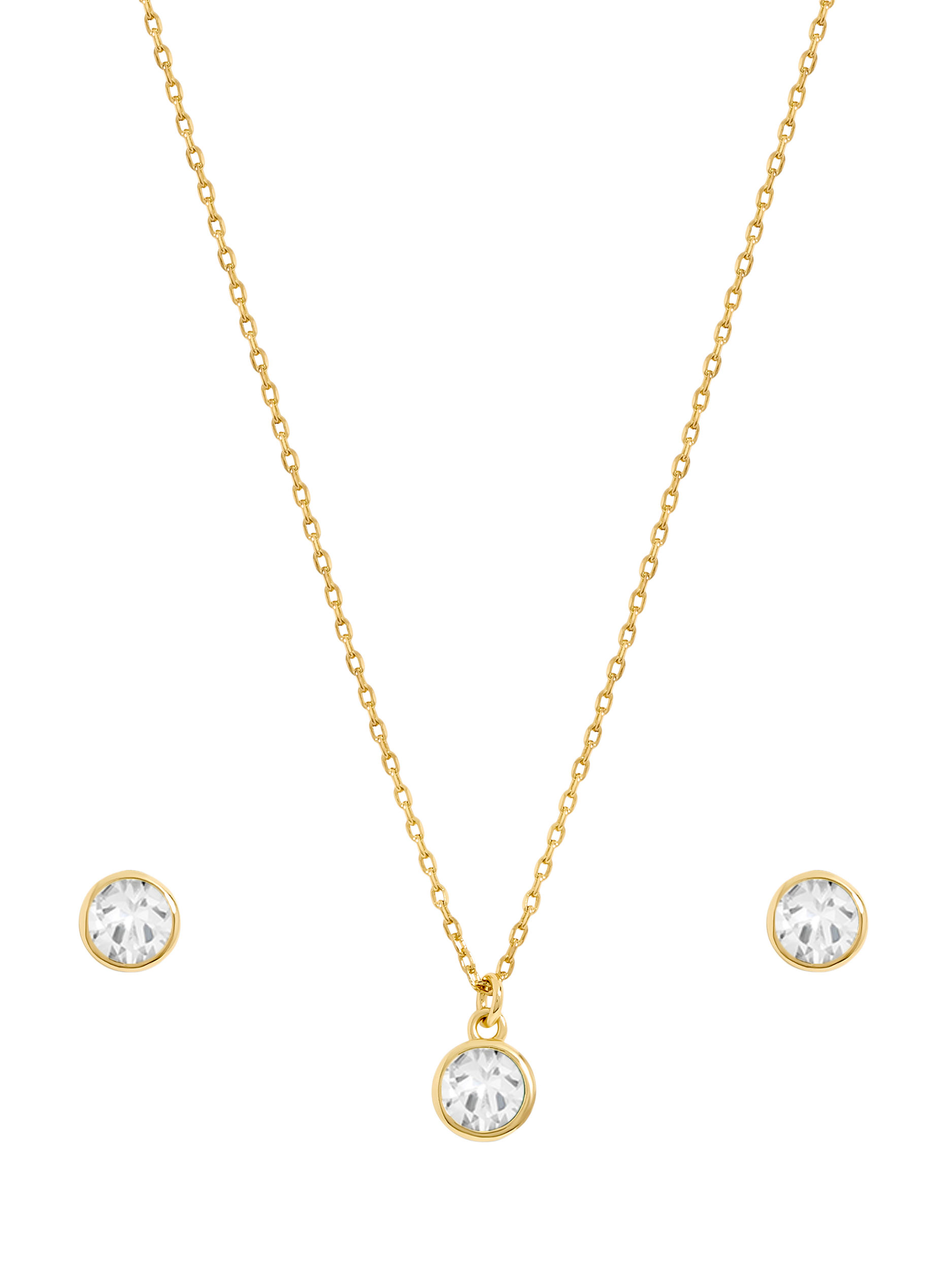 Product image 1 of 2, which shows Jon Richard Birthstone Earring and Necklace Set, April