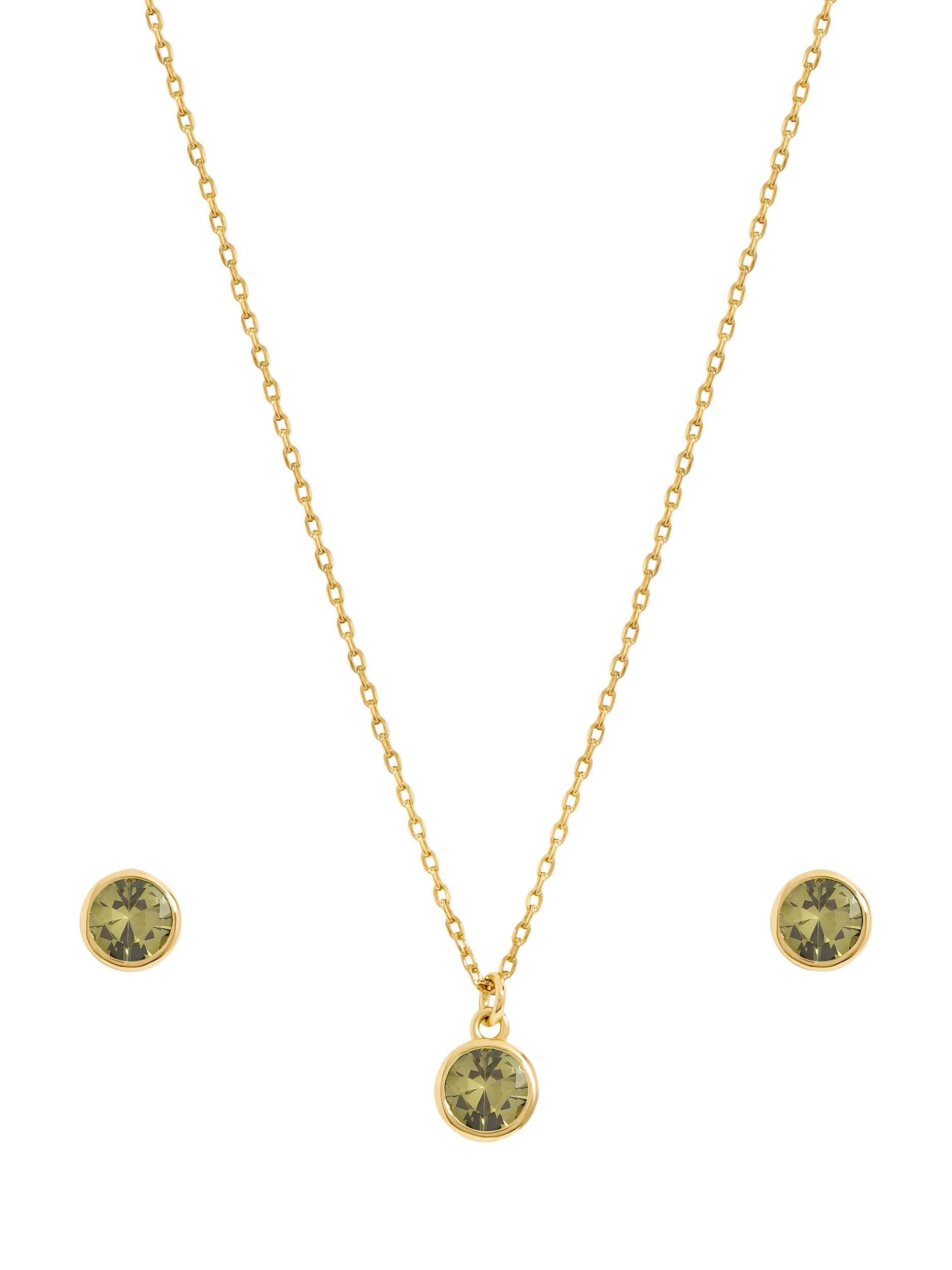 Product image 1 of 2, which shows Jon Richard Birthstone Earring and Necklace Set, August