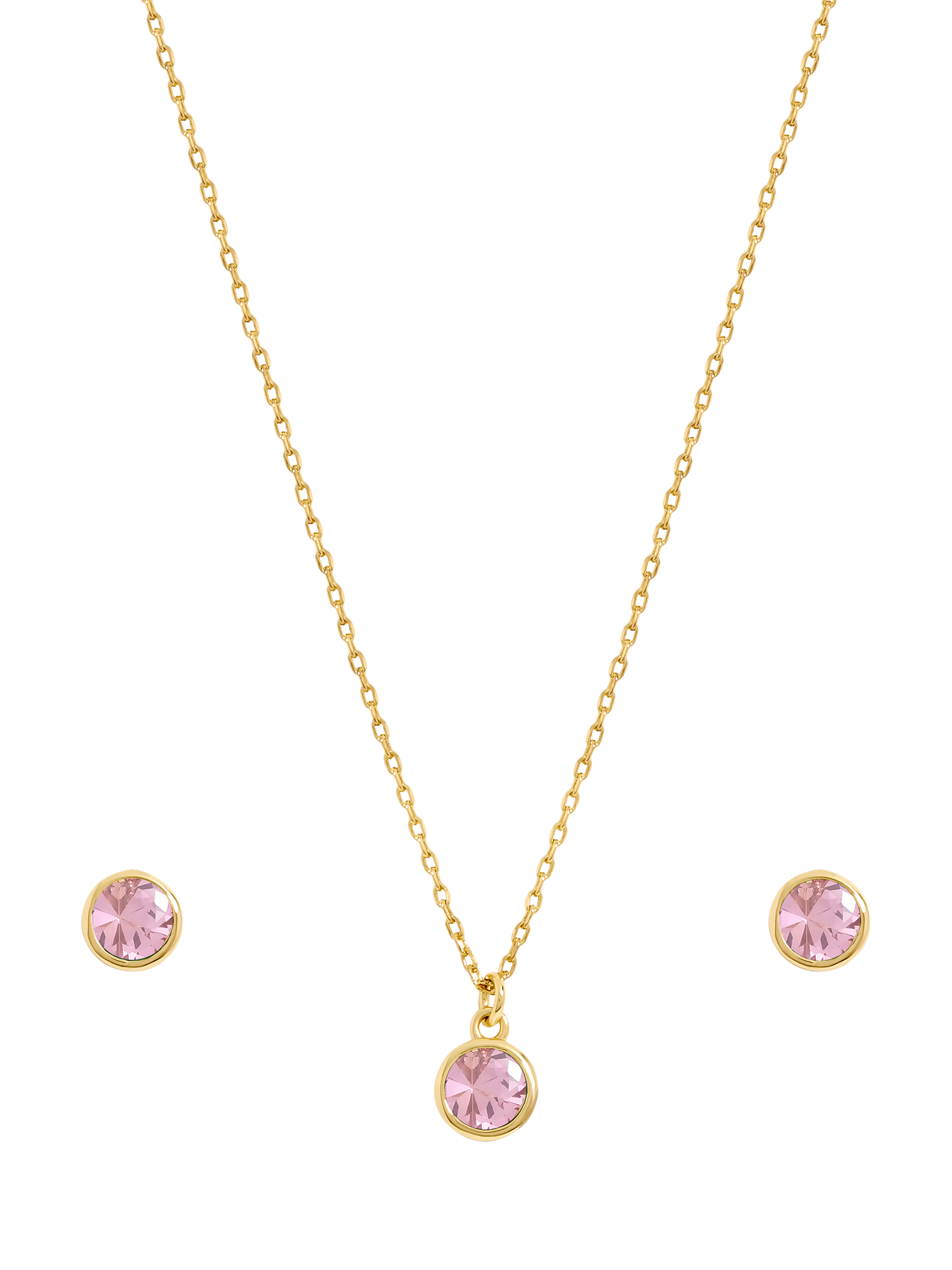 Product image 1 of 2, which shows Jon Richard Birthstone Earring and Necklace Set, October