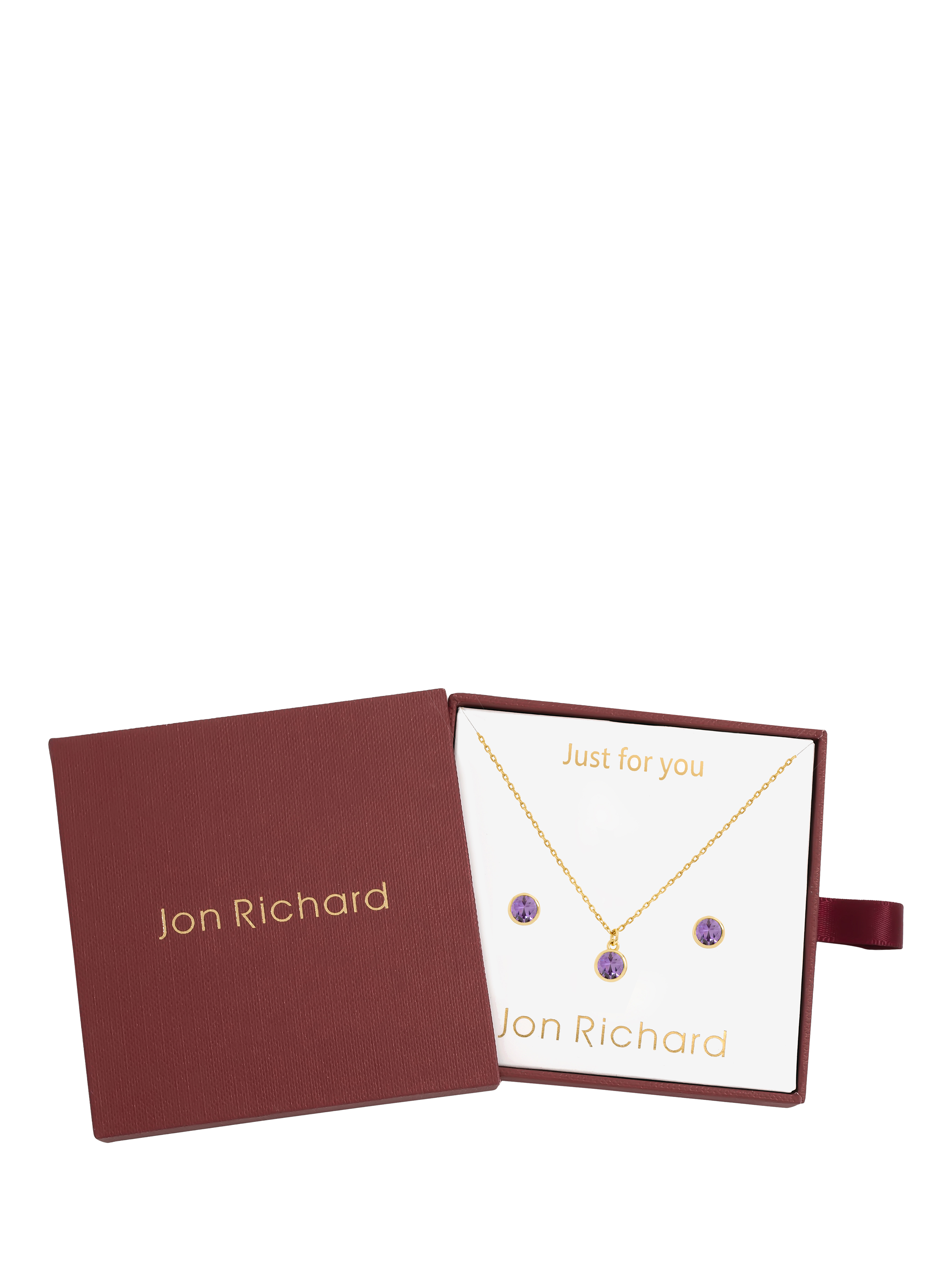 Product image 2 of 2, which shows Jon Richard Birthstone Earring and Necklace Set, December