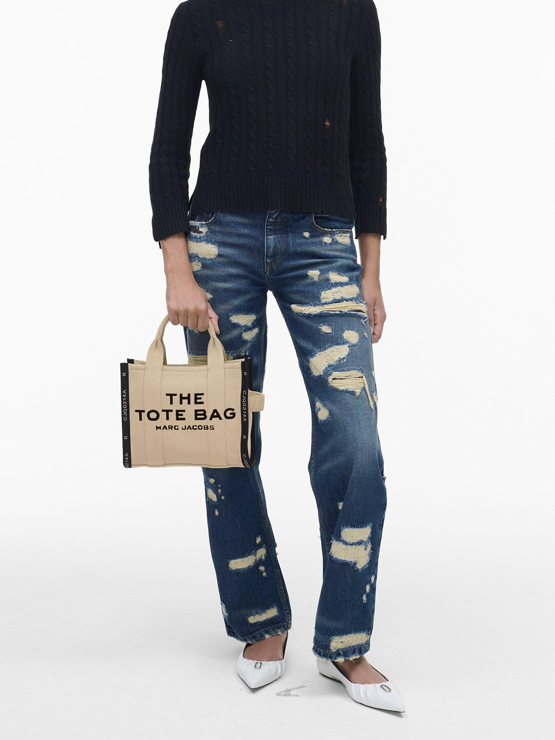 Product image 10 of 10, which shows Marc Jacobs THE Small Tote Jacquard Bag, Warm Sand
