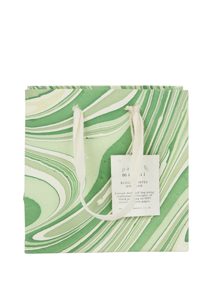 Paper Mirchi Marble Gift Bag, Green - view 2, Green
