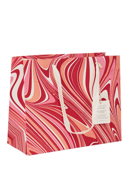 Paper Mirchi Marble Gift Bag, Red/Pink, Red/Pink