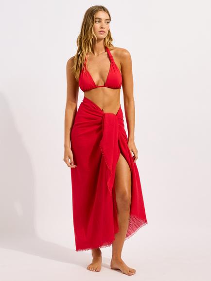 Seafolly Textured Sarong, Cosmo Red, Cosmo Red