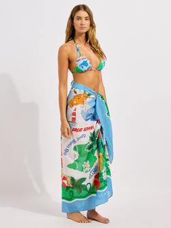 Seafolly Viva Vacation Sarong, Powder Blue - view 2, Powder Blue