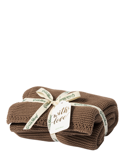 The Little Green Sheep Organic Cotton Cellular Blanket, Cocoa
