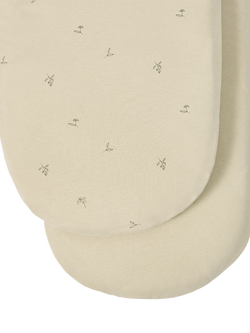 The Little Green Sheep Moses Basket Fitted Sheet, Pack of 2, Floral