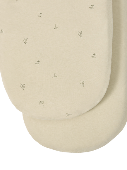 The Little Green Sheep Moses Basket Fitted Sheet, Pack of 2, Floral