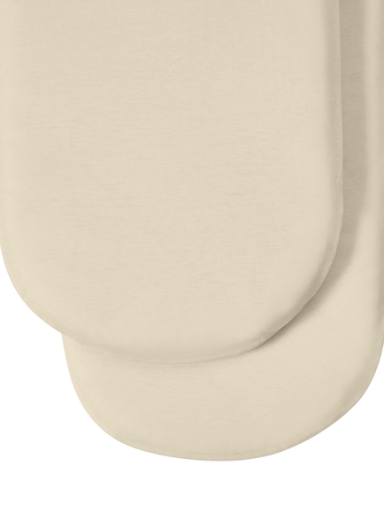 The Little Green Sheep Moses Basket Fitted Sheet, Pack of 2, Linen