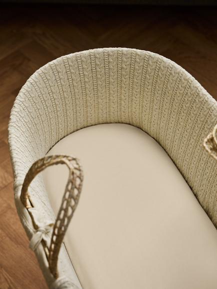 The Little Green Sheep Moses Basket Fitted Sheet, Pack of 2 - view 2, Linen