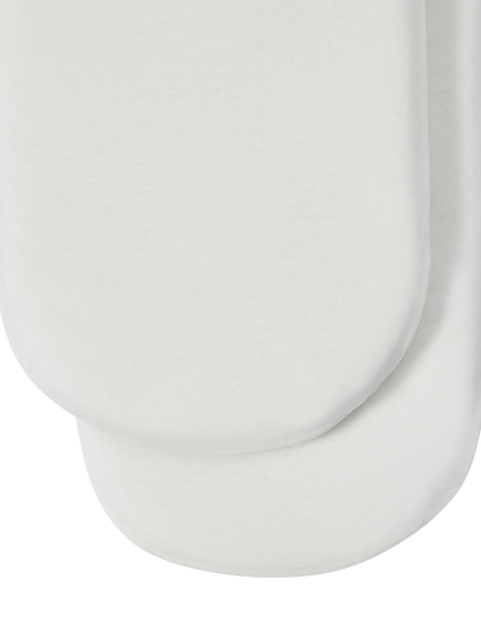 The Little Green Sheep Moses Basket Fitted Sheet, Pack of 2, White