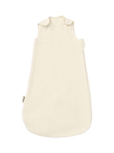 The Little Green Sheep Muslin Baby Sleeping Bag, 1 Tog, Ecru