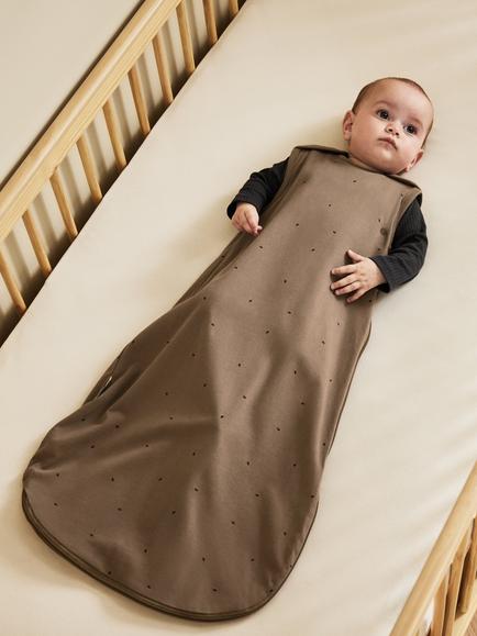 The Little Green Sheep Rice Print Baby Sleeping Bag, 1 Tog - view 2, Cocoa Rice Print