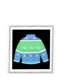 Biscuiteers Hand-Iced Gingerbread Christmas Jumper Letterbox Biscuit, Multi
