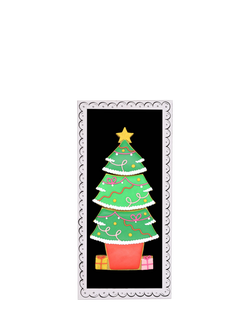 Biscuiteers Hand-Iced Gingerbread Christmas Tree Letterbox Biscuits, Pack of 3, Multi