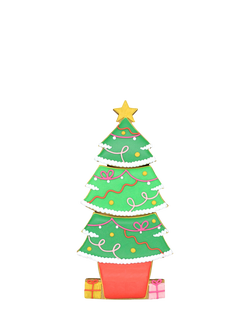 Biscuiteers Hand-Iced Gingerbread Christmas Tree Letterbox Biscuits, Pack of 3 - view 2, Multi