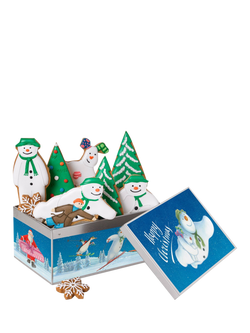 Biscuiteers Hand-Iced Christmas Snowman Gingerbread Biscuit Tin, 140g, Multi