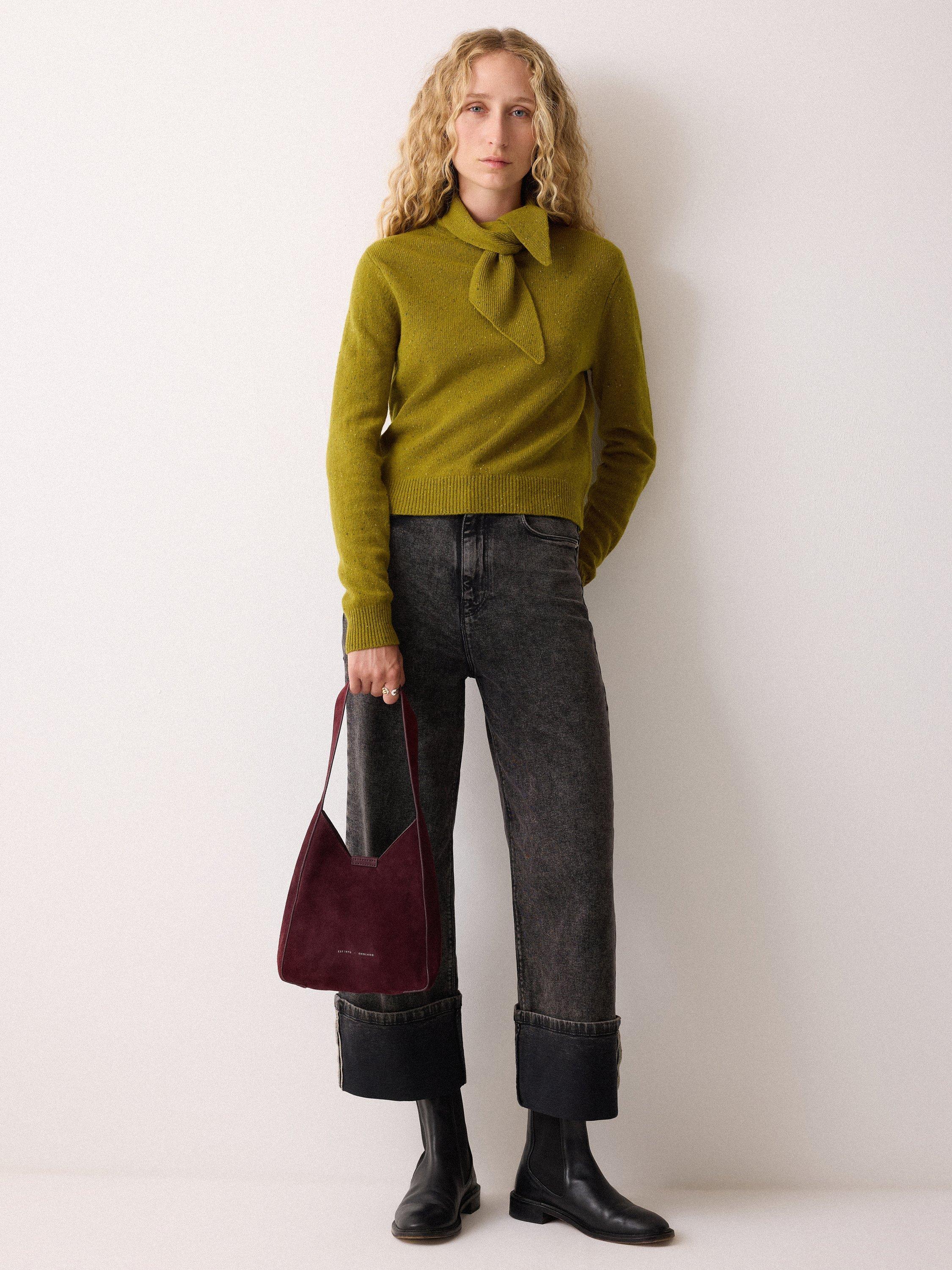 Product image 4 of 6, which shows Jigsaw Mini Heckfield Suede Tote Bag, Burgundy