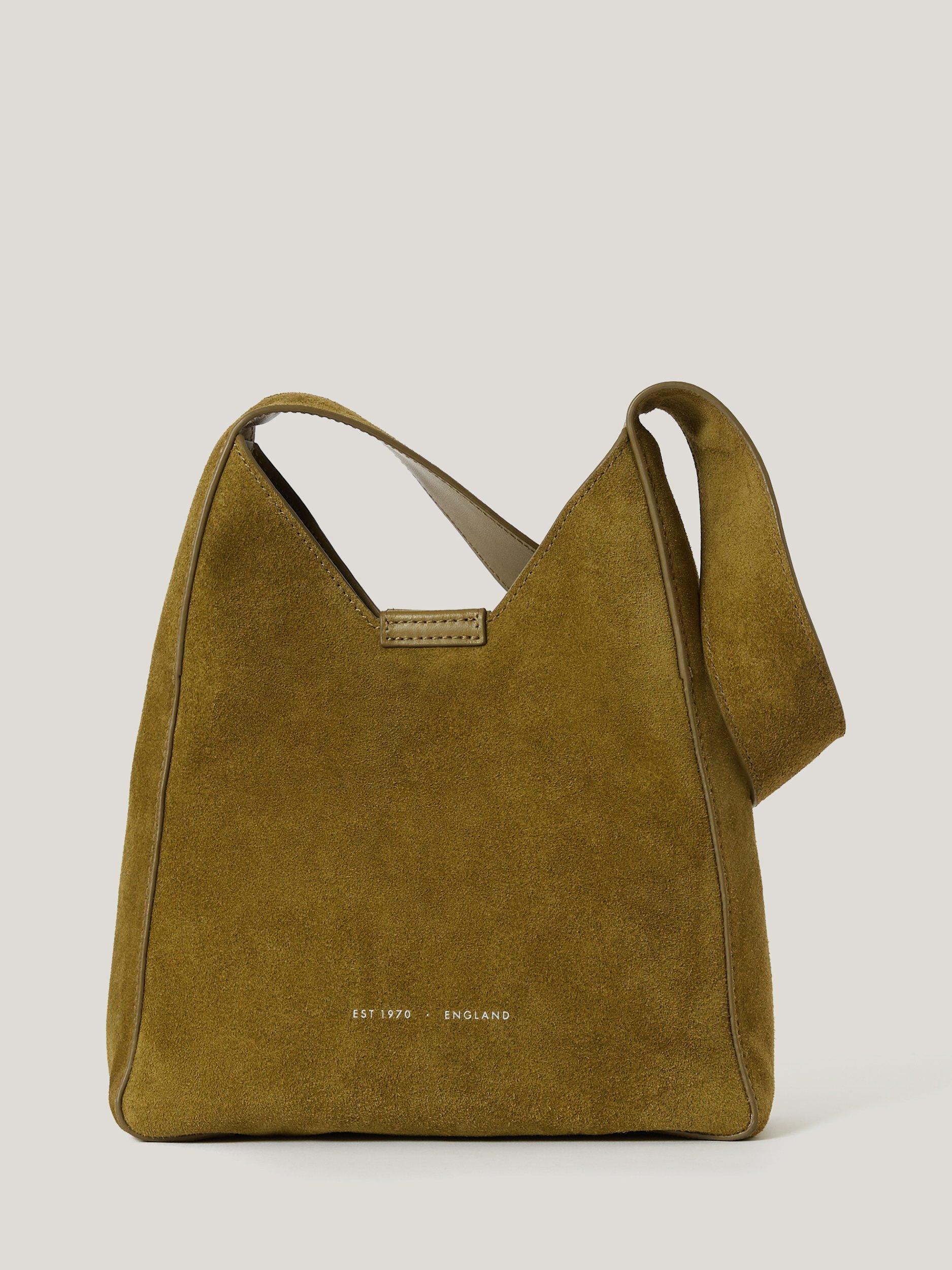 Jigsaw Mini Heckfield Suede Tote Bag, Green