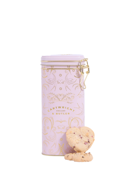 Cartwright & Butler Raspberry & White Chocolate Heart Biscuits Tin, 200g - view 2, Multi