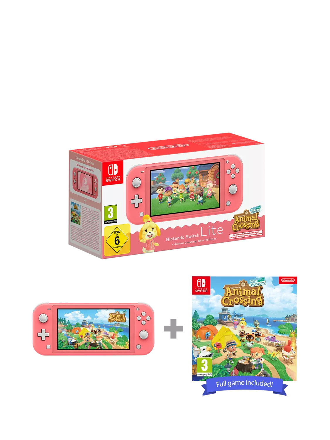 Nintendo Switch Lite Handheld Console with Animal Crossing: New