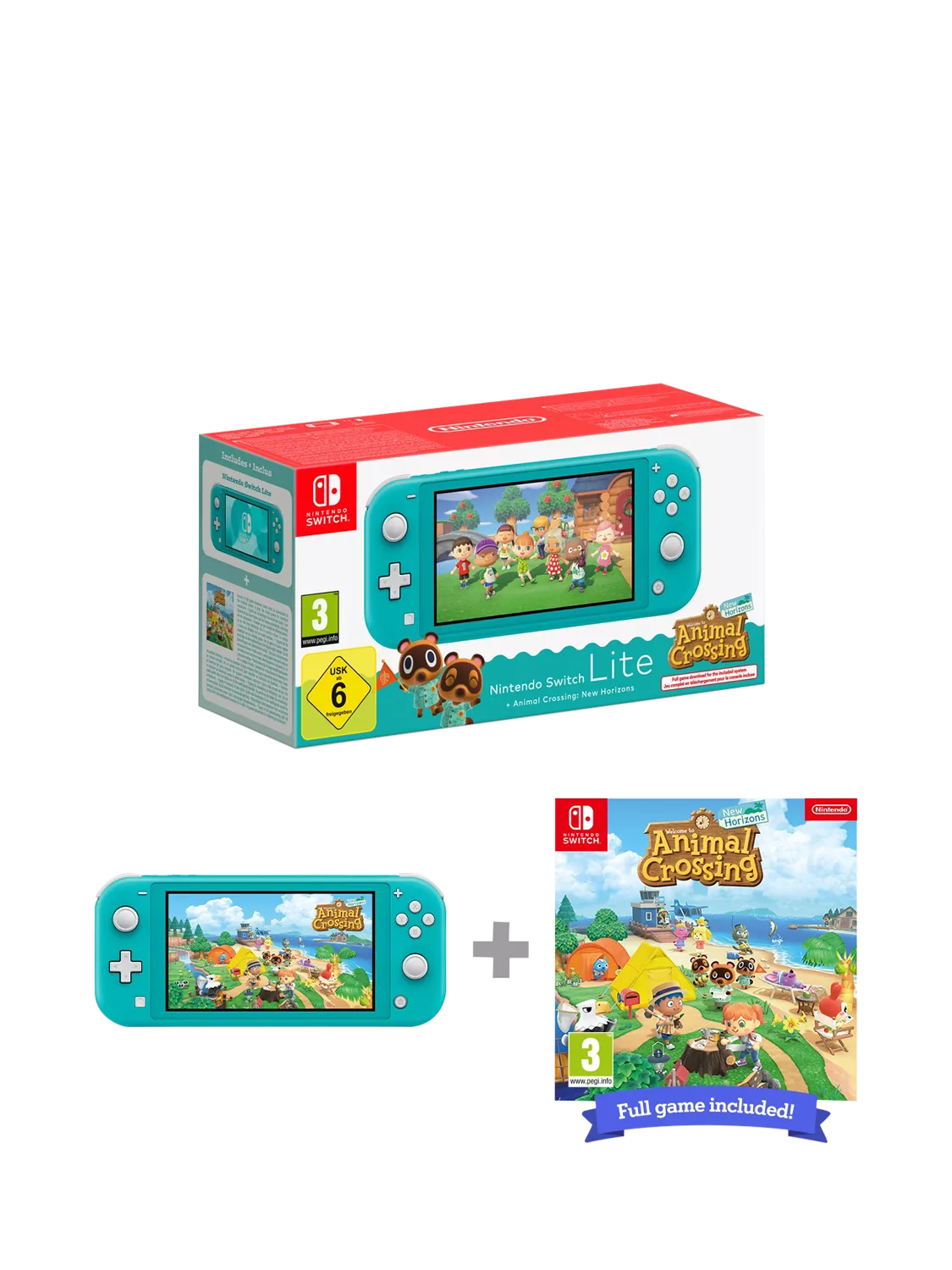 Nintendo Switch Lite Handheld Console with Animal Crossing: New