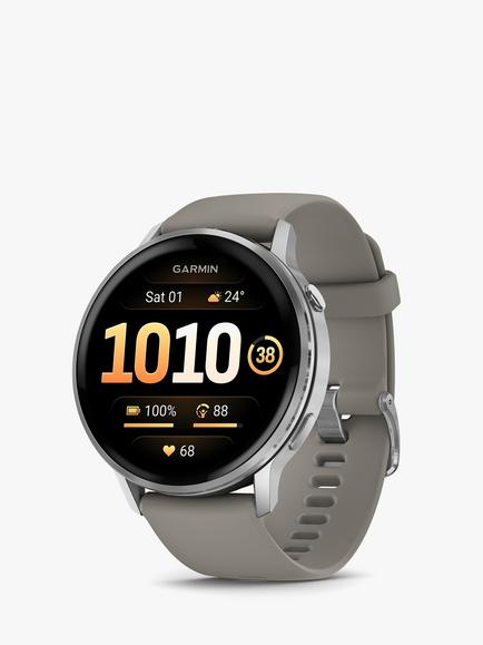 Garmin Venu 4 GPS Smartwatch, Silver/Silver Grey