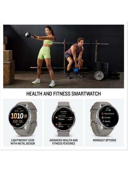 Garmin Venu 4 GPS Smartwatch - view 2, Silver/Silver Grey