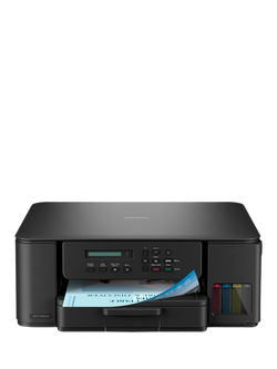 Brother DCP-T580DW Wireless Compact Three-in-One Colour Ink Tank Printer, Black, Black