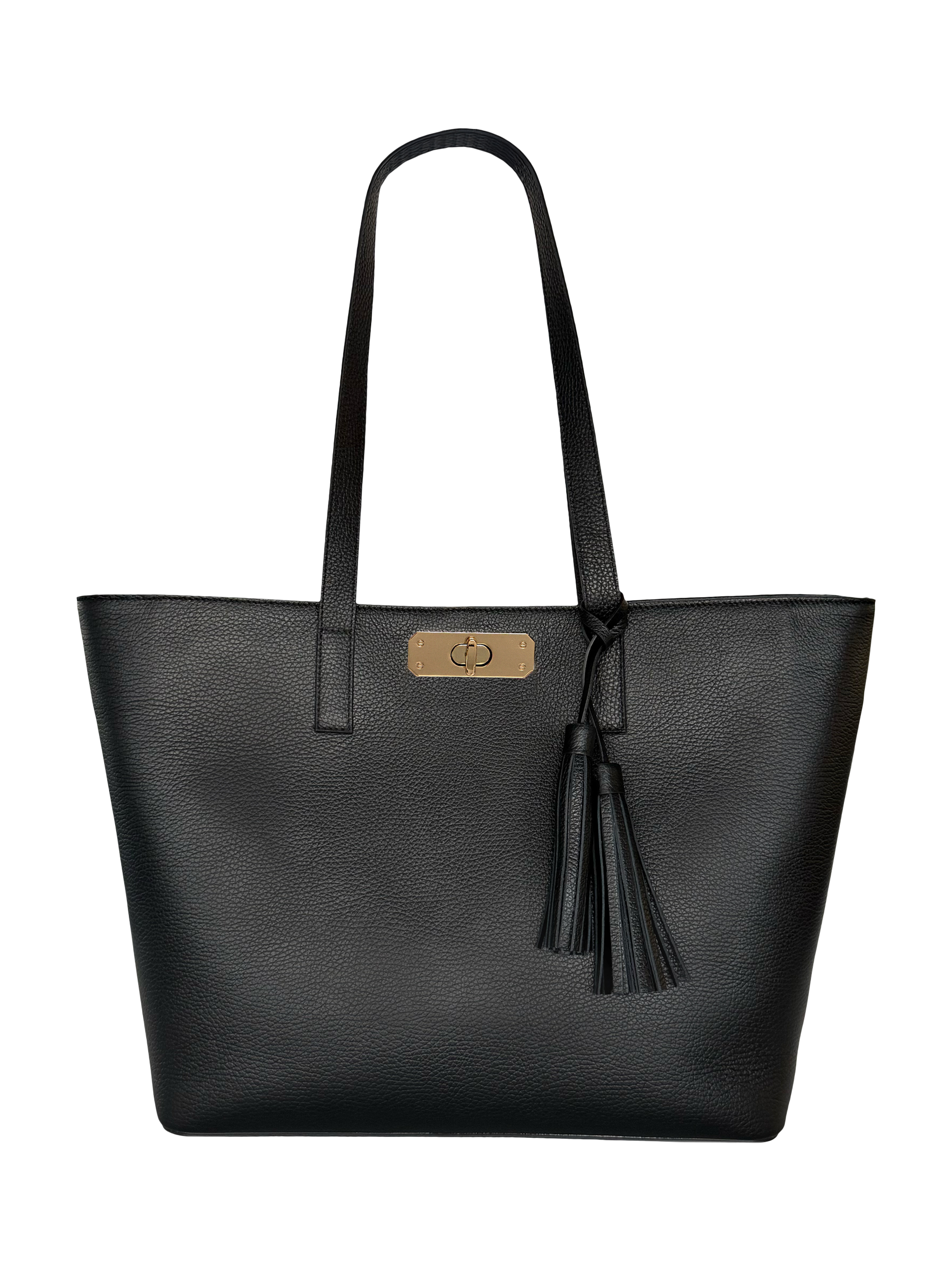 Product image 1 of 4, which shows Apatchy London Kate Leather Tote Bag, Black