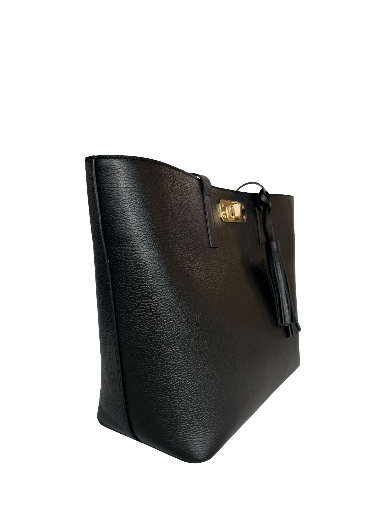 Product image 2 of 4, which shows Apatchy London Kate Leather Tote Bag, Black