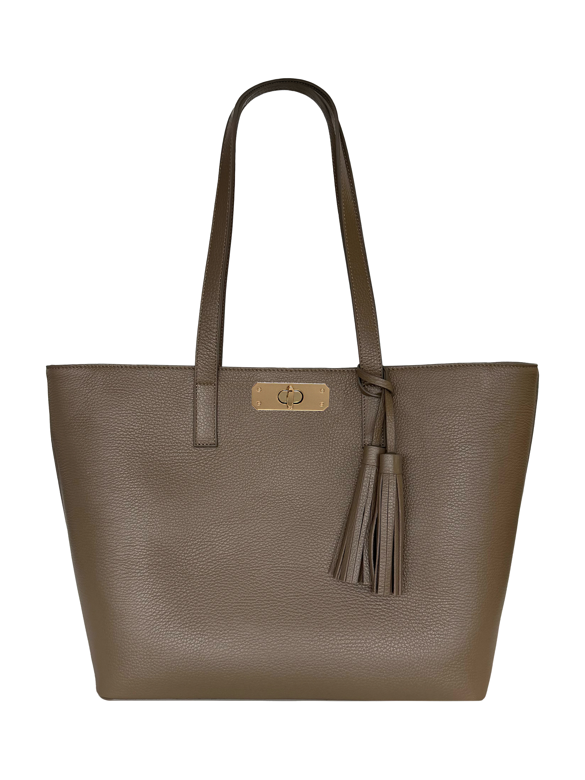 Product image 1 of 4, which shows Apatchy London Kate Leather Tote Bag, Mink