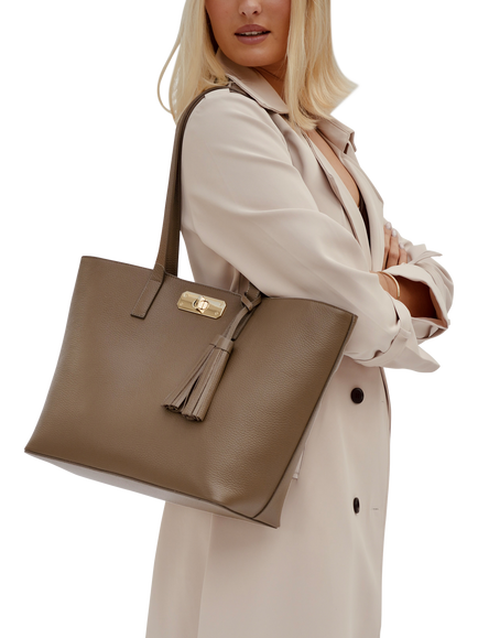 Apatchy London Kate Leather Tote Bag - view 2, Mink