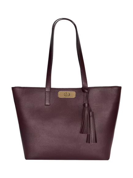 Apatchy London Kate Leather Tote Bag, Burgundy