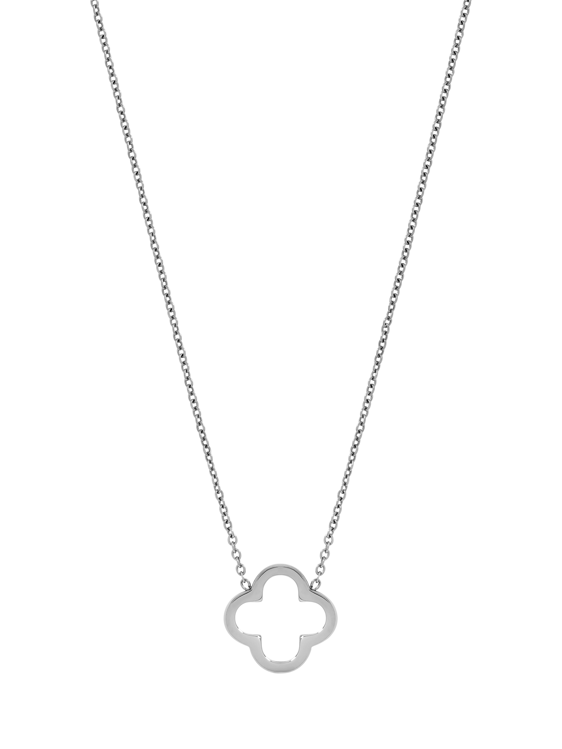 Product image 1 of 2, which shows Jon Richard Waterproof Clover Necklace, Silver
