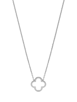 Jon Richard Waterproof Clover Necklace, Silver, Silver