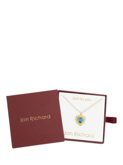 Jon Richard Birthstone Crystal Heart Pendant - view 2, March