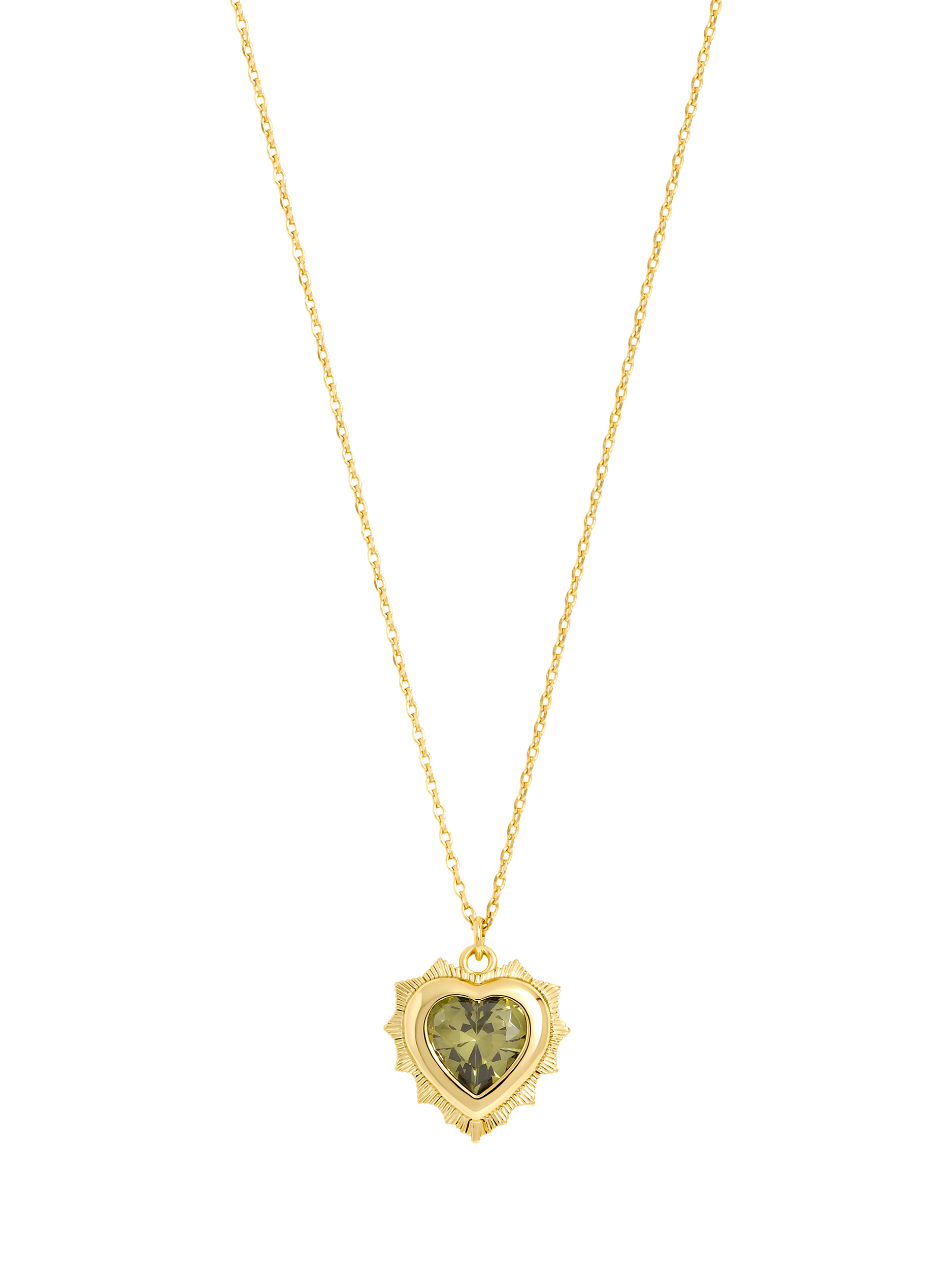 Product image 1 of 4, which shows Jon Richard Birthstone Crystal Heart Pendant, August