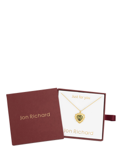 Jon Richard Birthstone Crystal Heart Pendant - view 2, August