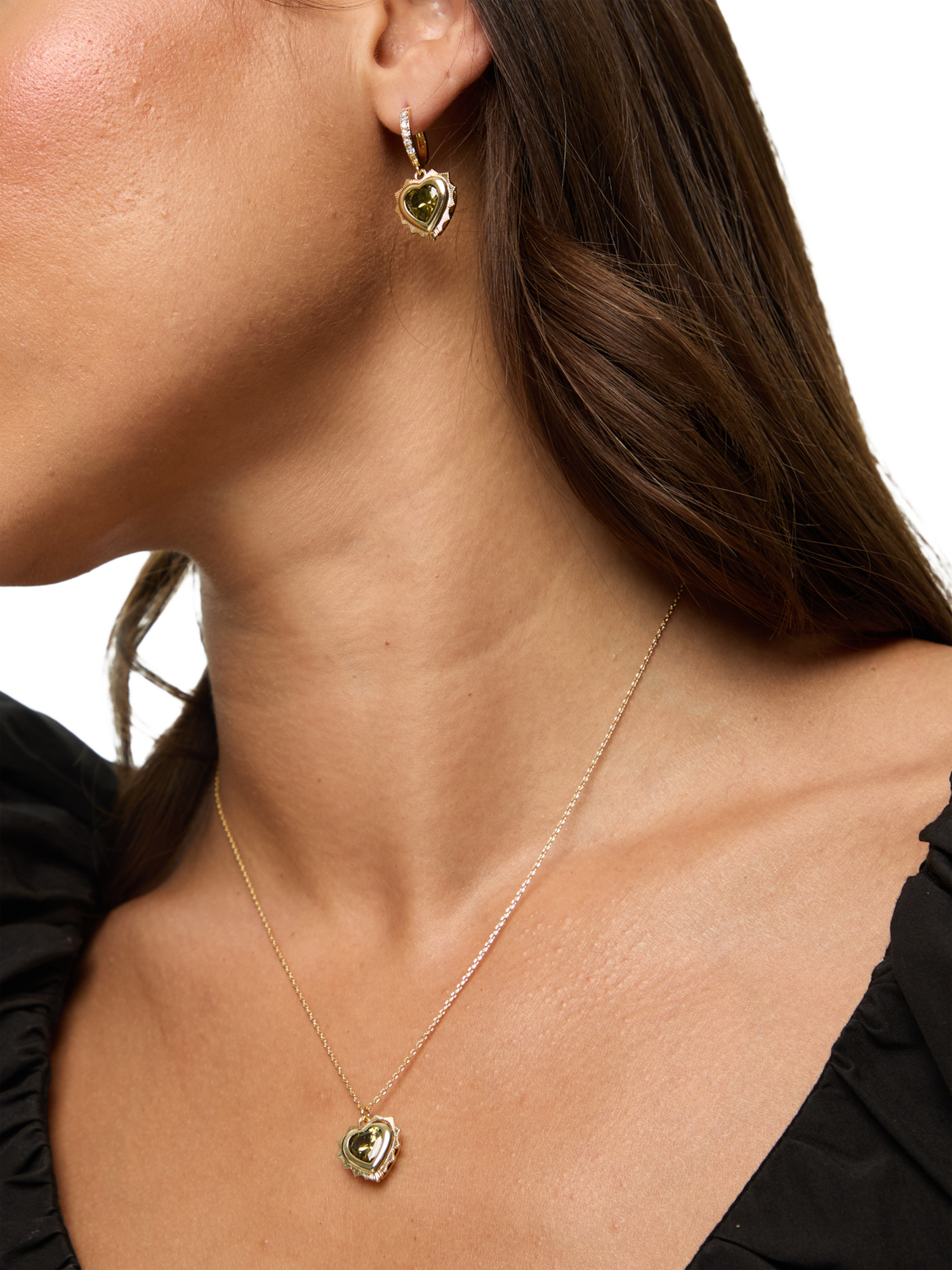 Product image 3 of 4, which shows Jon Richard Birthstone Crystal Heart Pendant, August