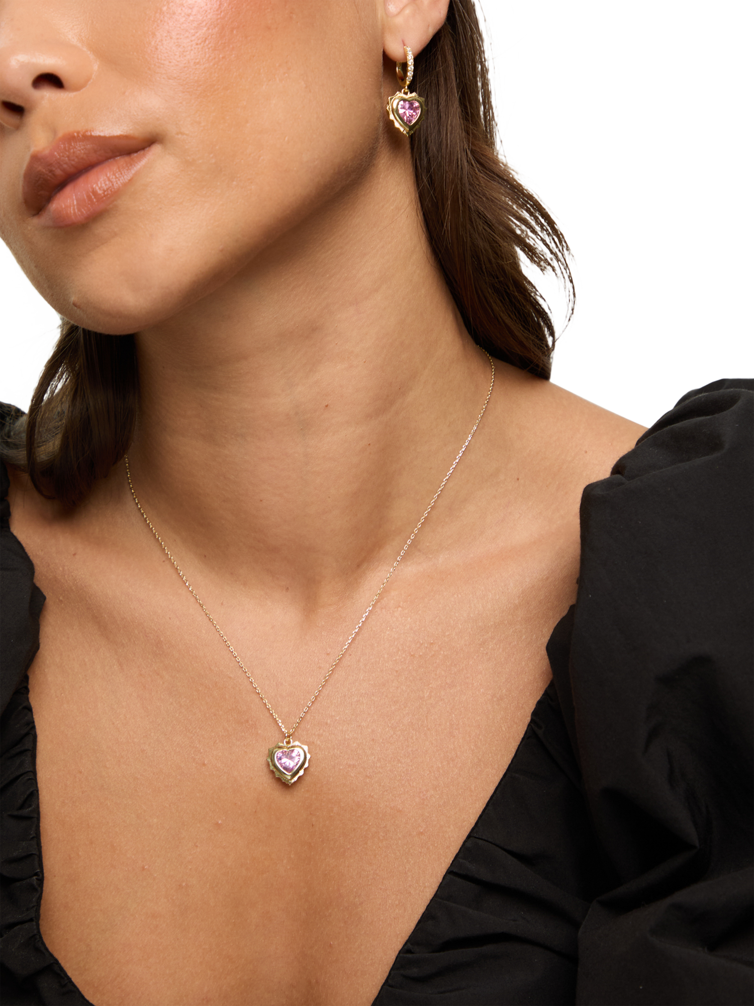 Product image 4 of 4, which shows Jon Richard Birthstone Crystal Heart Pendant, October