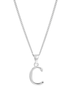 Simply Silver Initial Pendant, C