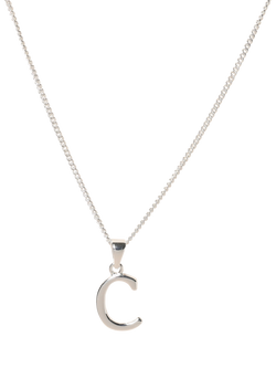 Simply Silver Initial Pendant - view 2, C