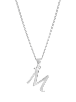 Simply Silver Initial Pendant, M