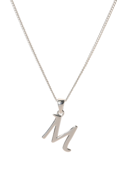 Simply Silver Initial Pendant - view 2, M