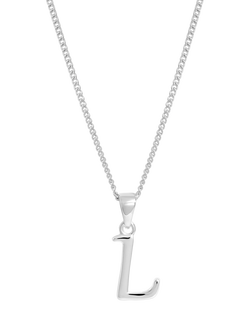 Simply Silver Initial Pendant, L