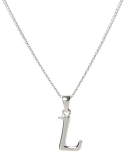 Simply Silver Initial Pendant - view 2, L