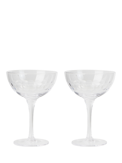 Neptune Bethnal Scalloped Champagne Coupe Glass, Set of 2, 240ml, Clear, Clear